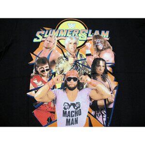 WWE Summer Slam Superstars Ric Flair Mr. Perfect Bret Hart black t-shirt XL wwf